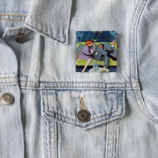 Zwarte Monte's laatste RAID Vierkante Button 5,1 Cm (In situ)