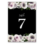 Zwarte Moody Anemone & Paarse Bloemen Vrijgezellen Kaart (Voorkant)