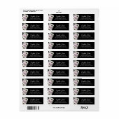 Zwarte Moody Anemoon & Paarse Bloemen Douche Retou Etiket (Full Sheet)