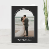 Zwarte mooie Arch Weddenschap Foto's Liefde & Beda Bedankkaart (Voorkant)