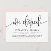 Zwarte mooie kalligrafie bruiloft Elopement Kaart (Voorkant / Achterkant)