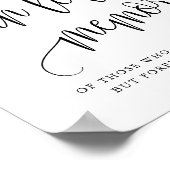 Zwarte mooie kalligrafie in liefdevolle herinnerin poster (Hoek)