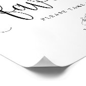 Zwarte mooie kalligrafie script feest gunsten poster (Hoek)