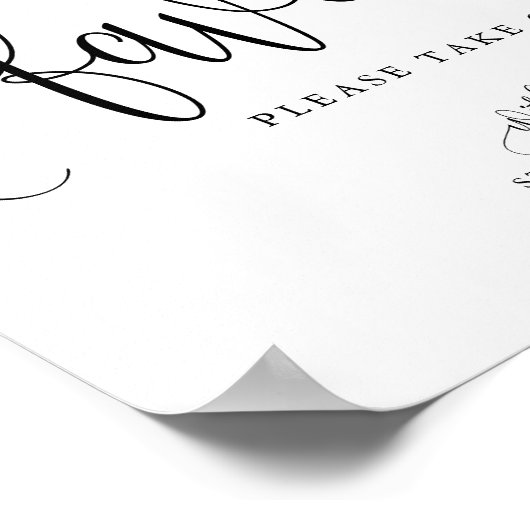 Zwarte mooie kalligrafie script feest gunsten poster (Hoek)