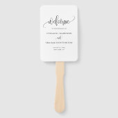 Zwarte mooie kalligrafie script huwelijksprogramma handwaaier (Voorkant)