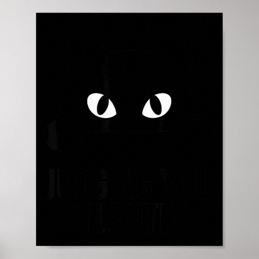 Zwarte mooie kattenogen minimalistisch grappig oor poster (Voorkant)