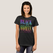 Zwarte mooie vrouw Triple Threat Black History T-shirt (Voorkant volledig)