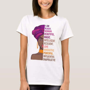 Zwarte mooie vrouw trots ik ben zwarte vrouw Beaut T-shirt