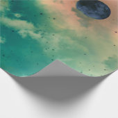 ZWARTE MOON MET GEEL STERKPAPIER CADEAUPAPIER (Hoek)