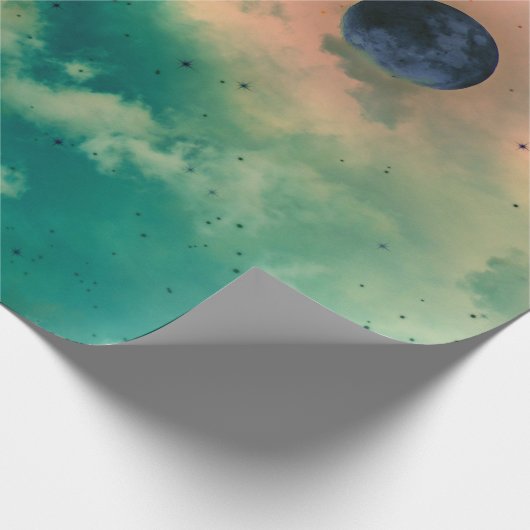 ZWARTE MOON MET GEEL STERKPAPIER CADEAUPAPIER (Hoek)