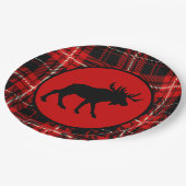 Zwarte Moose Red Black Papieren Bordje (Gekanteld)