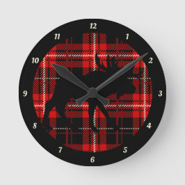 Zwarte Moose Red Black Ronde Klok