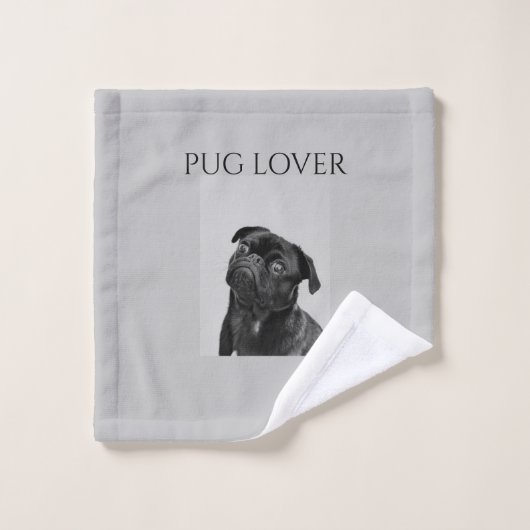 Zwarte mopshout washandje. washandje (Wasdoekje)