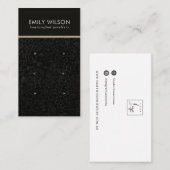 ZWARTE MOSAISCHE TEXTURE 3 STUD EARRING DISPLAY CA VISITEKAARTJE (Voorkant / Achterkant)