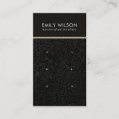 ZWARTE MOSAISCHE TEXTURE 3 STUD EARRING DISPLAY CA VISITEKAARTJE (Voorkant)