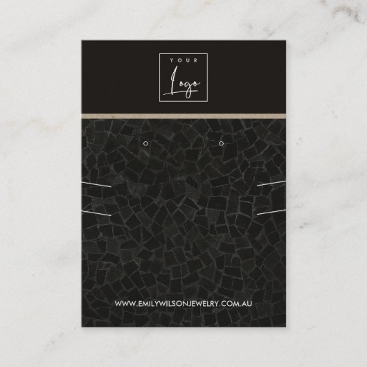 ZWARTE MOSAISCHE TEXTURE-KETTING VOOR HET ONDERZOE VISITEKAARTJE (Voorkant)