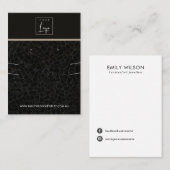 ZWARTE MOSAISCHE TEXTURE-KETTING VOOR HET ONDERZOE VISITEKAARTJE (Voorkant / Achterkant)