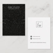 ZWARTE MOSAISCHE TEXTURE-KETTING VOOR HET ONDERZOE VISITEKAARTJE (Voorkant / Achterkant)