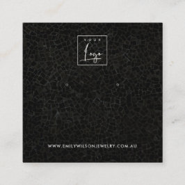 ZWARTE MOSAISCHE TEXTURE STUD EARRING DISPLAY-KAAR VIERKANTE VISITEKAARTJE