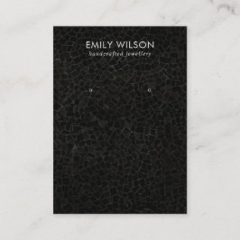 ZWARTE MOSAISCHE TEXTURE STUD EARRING DISPLAY-KAAR VISITEKAARTJE