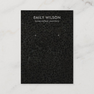 ZWARTE MOSAISCHE TEXTURE STUD EARRING DISPLAY-KAAR VISITEKAARTJE