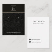 ZWARTE MOSAISCHE TEXTURE STUD EARRING DISPLAY-KAAR VISITEKAARTJE (Voorkant / Achterkant)