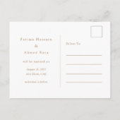 zwarte  moslim bewaart de datumbekendmaking aankondigingskaart (Achterkant)