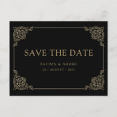 zwarte  moslim bewaart de datumbekendmaking aankondigingskaart (Voorkant)