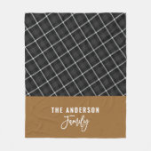 Zwarte mosterd moderne minimale rustige herfst win fleece deken (Voorkant)