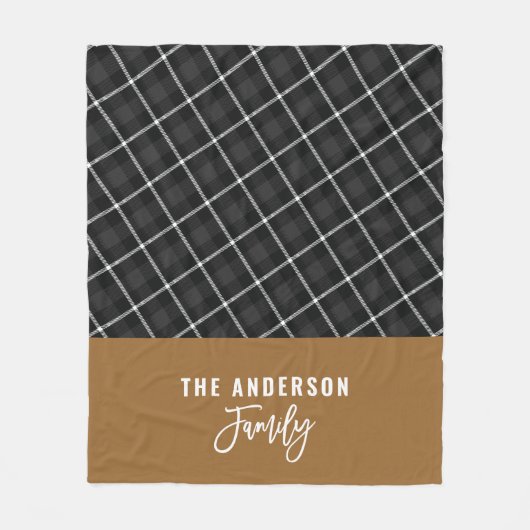 Zwarte mosterd moderne minimale rustige herfst win fleece deken (Voorkant)