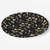 Zwarte mot vlinder patroon papieren bordje (Gekanteld)