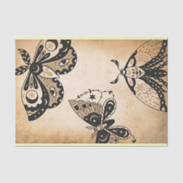  zwarte moten met achtergrondverlichting tissuepapier