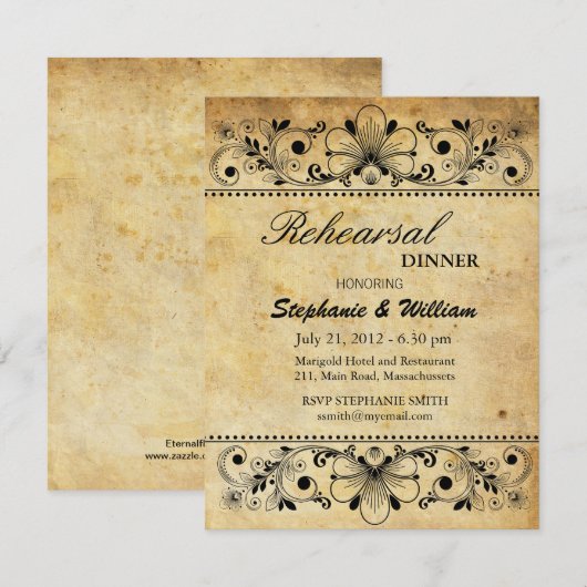  zwarte motif-repetitie Inwendige Kaart (Voorkant / Achterkant)