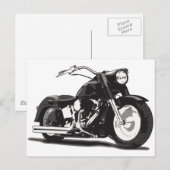 Zwarte motor briefkaart (Voorkant / Achterkant)