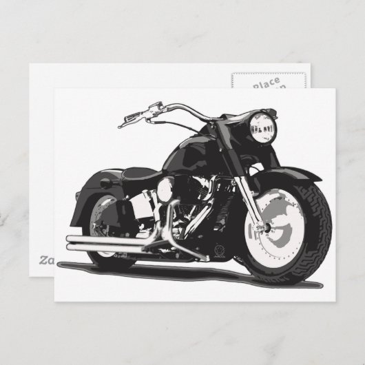 Zwarte motor briefkaart (Voorkant / Achterkant)