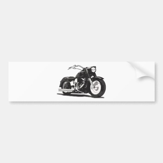 Zwarte motor bumpersticker (Voorkant)