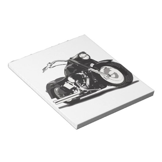 Zwarte motor notitieblok (Schuin)