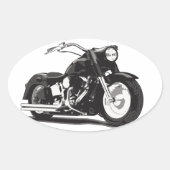 Zwarte motor ovale sticker (Voorkant)