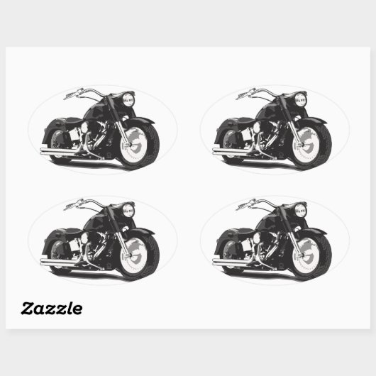 Zwarte motor ovale sticker (Vel)