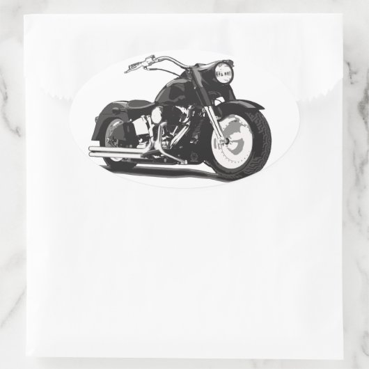 Zwarte motor ovale sticker (Tas)