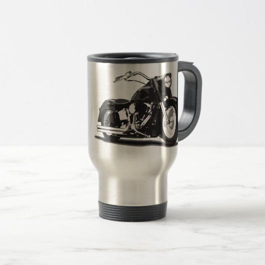 Zwarte motor reisbeker (Voorkant rechts)