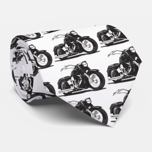 Zwarte motor stropdas (Opgerold)