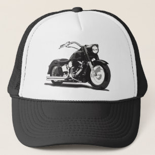 Zwarte motor trucker pet