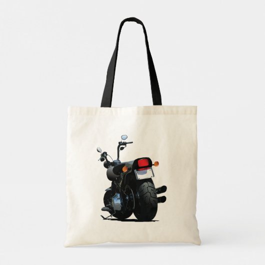 Zwarte Motorfiets Canvas tas (Achterkant)