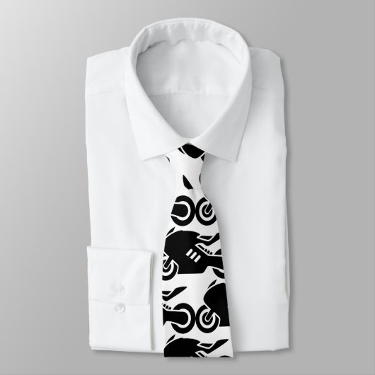 Zwarte motorfietsen stropdas (Gebonden)