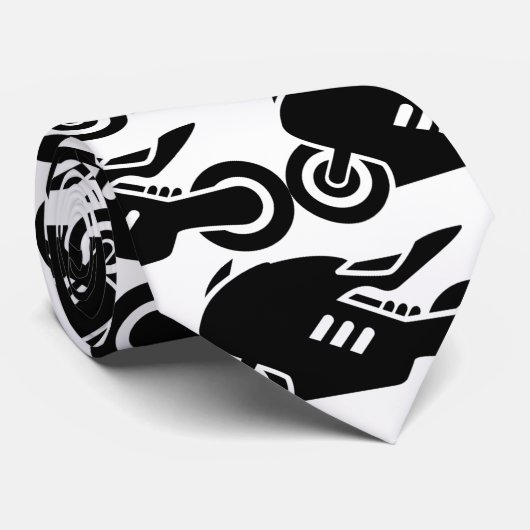 Zwarte motorfietsen stropdas (Opgerold)