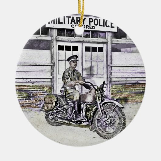 Zwarte Motorfietspolitie ww2 Keramisch Ornament (Voorkant)