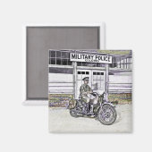 Zwarte Motorfietspolitie ww2 Magneet (Voorkant / Achterkant)