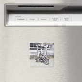 Zwarte Motorfietspolitie ww2 Magneet (Insitu (Vaatwasser))