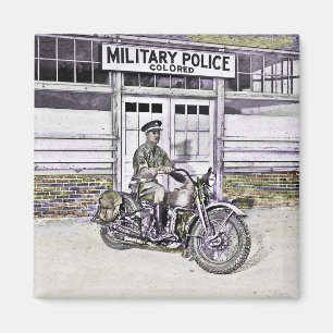 Zwarte Motorfietspolitie ww2 Magneet